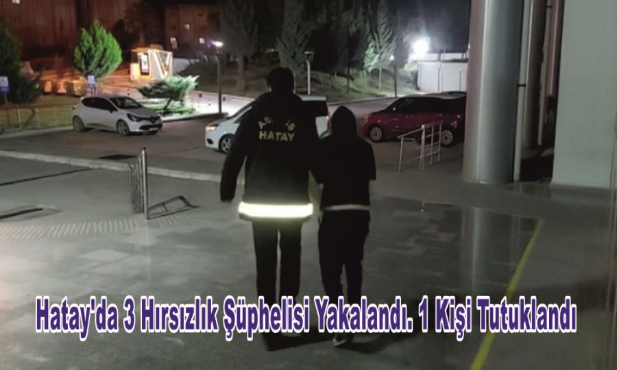 HATAY’DA 3 HIRSIZLIK ŞÜPHELİSİ YAKALANDI. 1 KİŞİ TUTUKLANDI