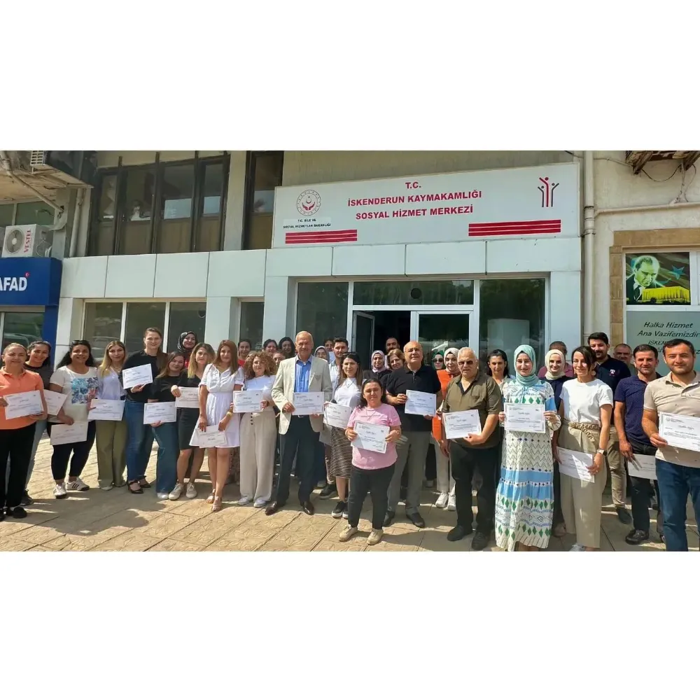 BAKAN GÖKTAŞ’TAN İSKENDERUN SOSYAL HİZMETLER PERSONELİ’NE TEŞEKKÜR BELGESİ