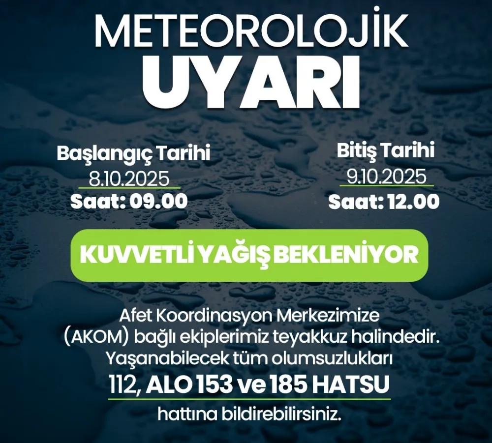 HBB’DEN SAĞANAK YAĞIŞ UYARISI