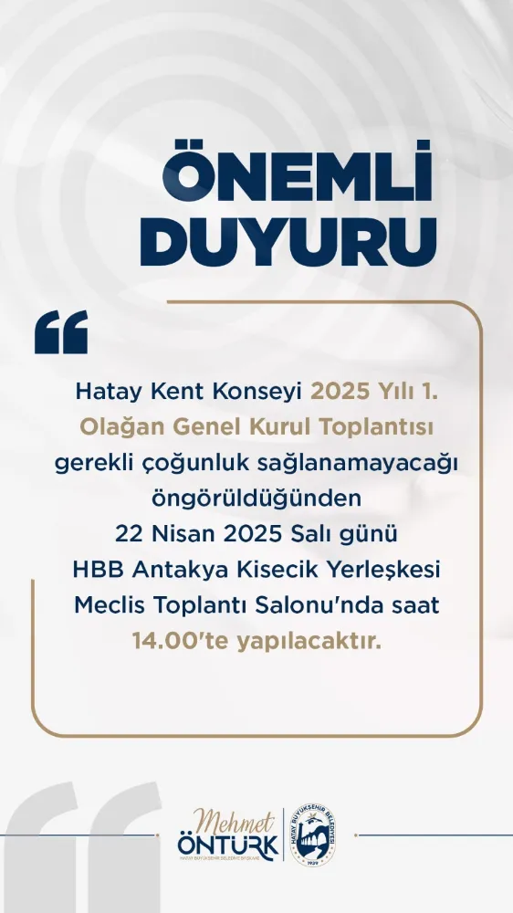 KENT KONSEYİ GENEL KURULU, 22 NİSAN’A ERTELENDİ