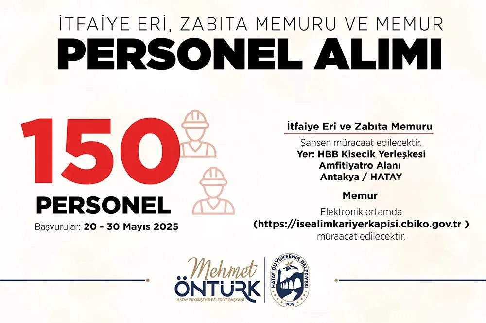 BÜYÜKŞEHİR 150 MEMUR ALIMI YAPIYOR