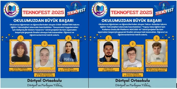DÖRTYOL ORTAOKULU TEKNOFEST 2025 EĞİTİM TEKNOLOJİLERİ YARIŞMASI